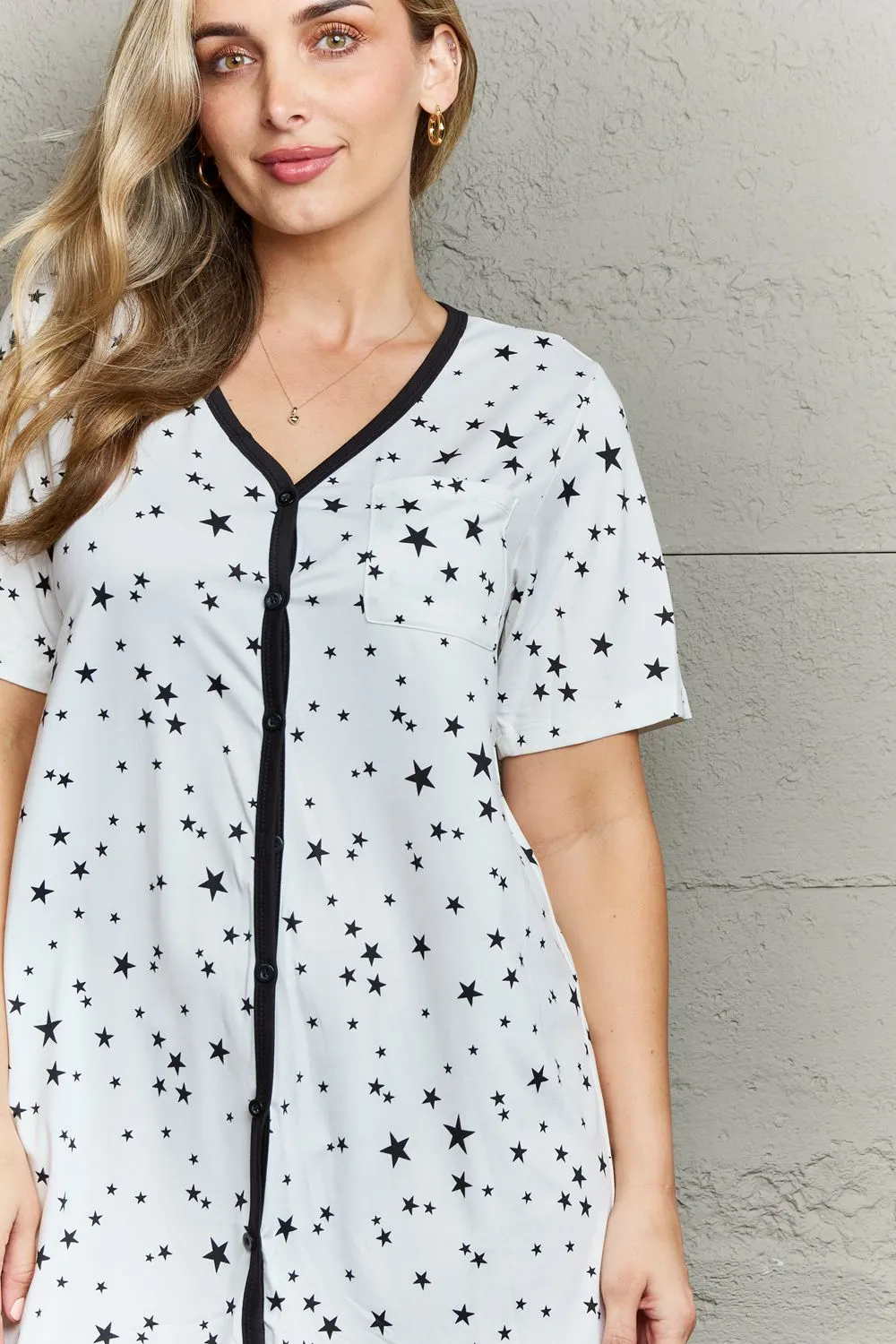 *APP EXCLUSIVE* Shining Star Button Down Sleepwear Dress