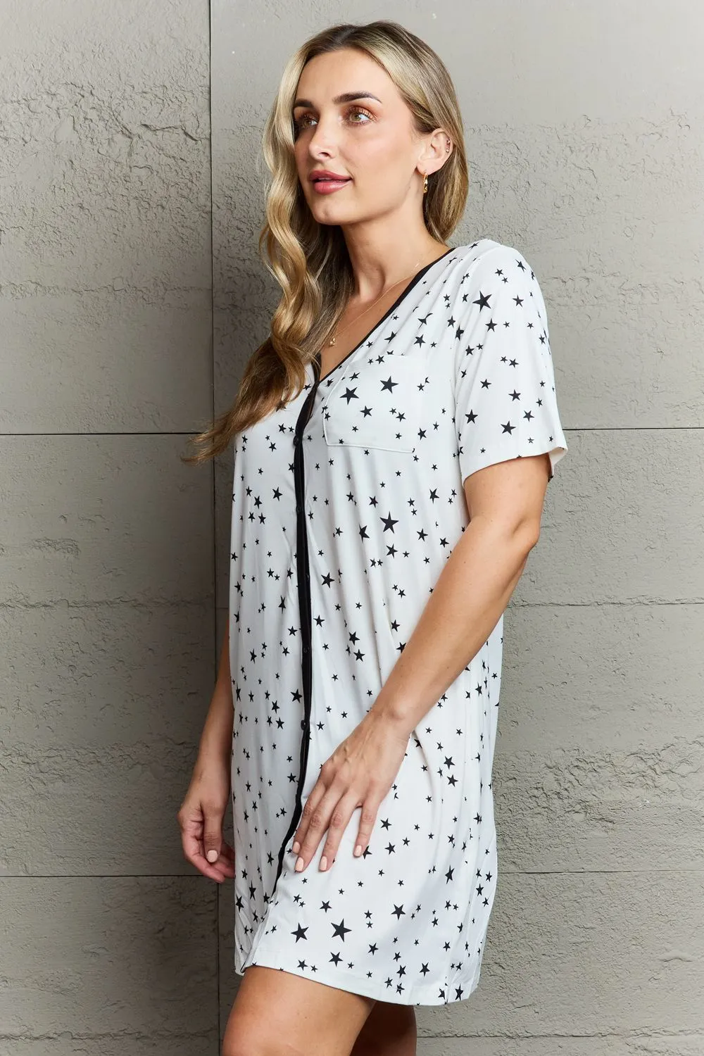 *APP EXCLUSIVE* Shining Star Button Down Sleepwear Dress