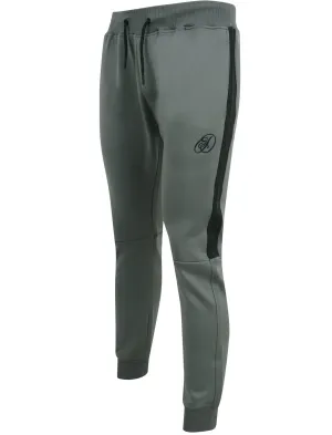 Banks Tricot Cuffed Tracksuit Joggers with Side Panel In Quiet Shade Grey - Dissident