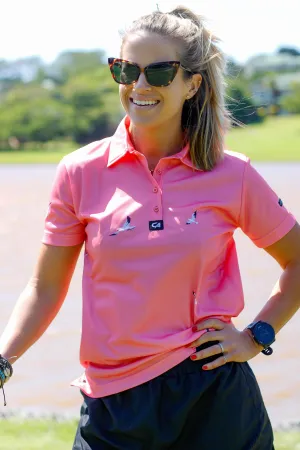 CA Ladies Funky Golf Shirt | Coral Seagulls