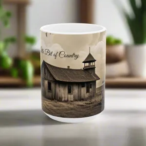 Country Living Coffee Ceramic Mug, (11oz, 15oz)