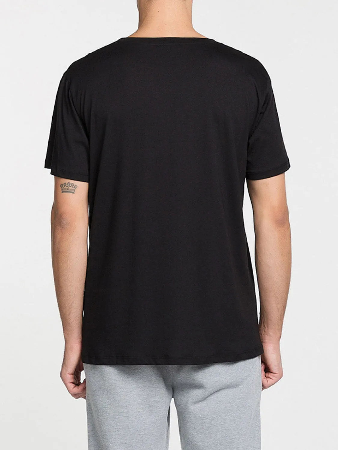 Crew Neck Modal Pocket T-shirt Black