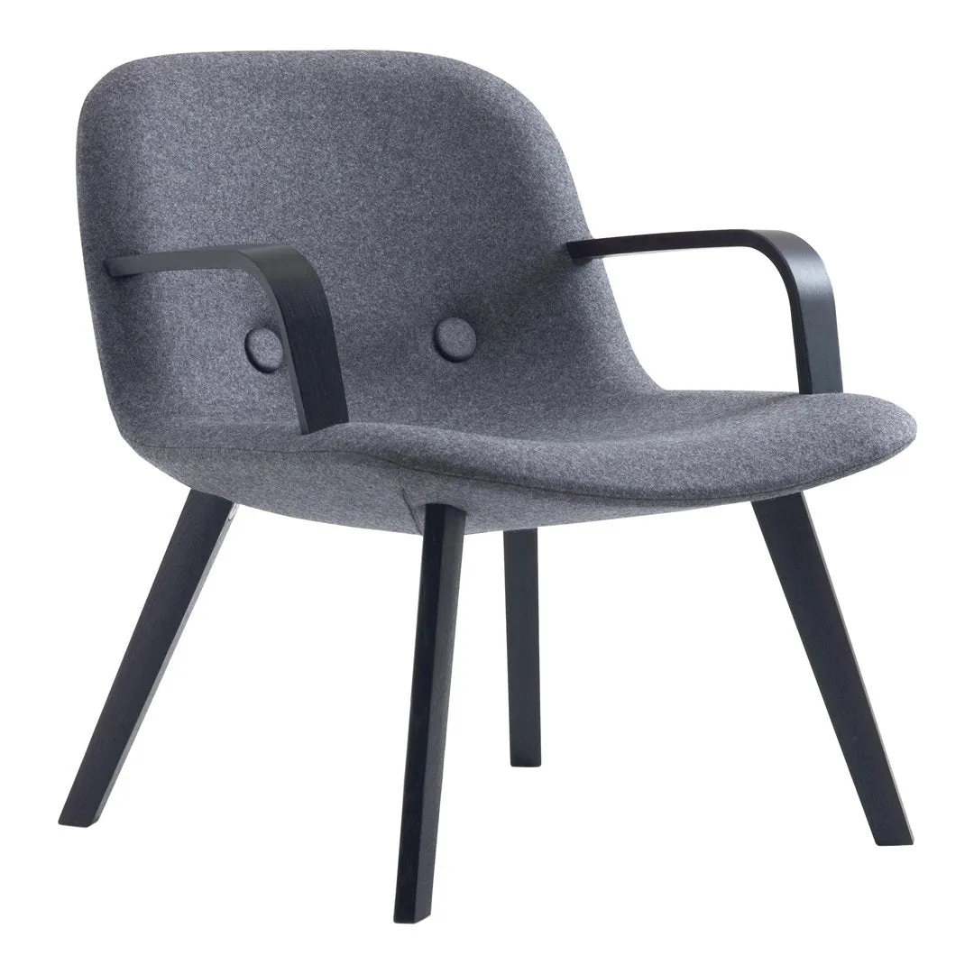 Erik Jørgensen Eyes Lounge Armchair w/ Buttons - Wood Base