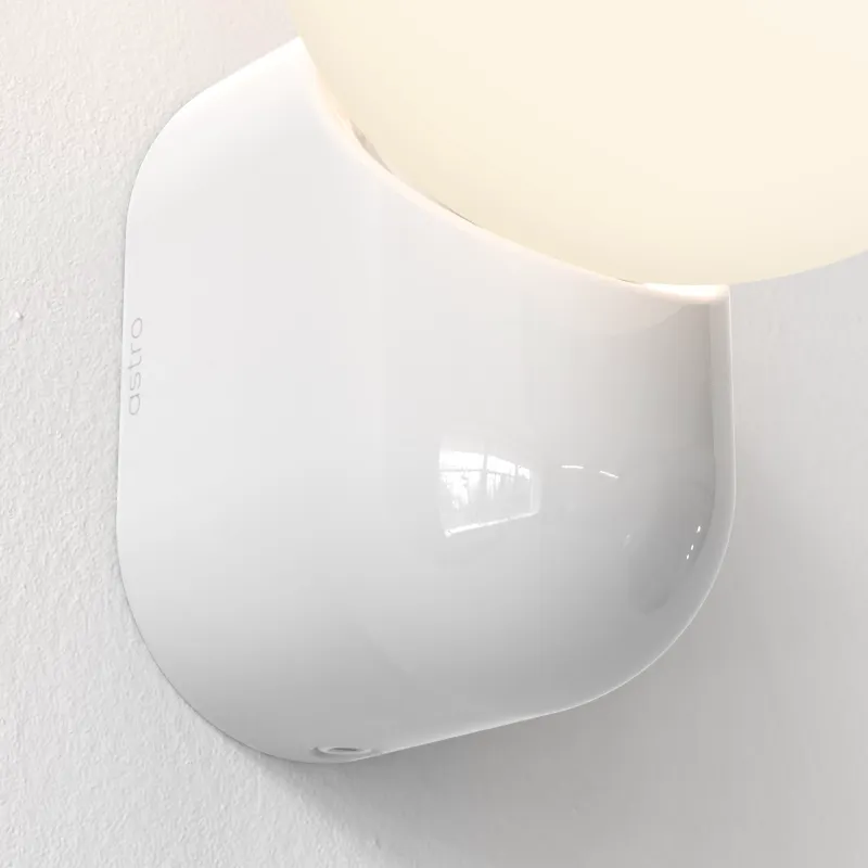 Glossy White Orb Single Wall Light