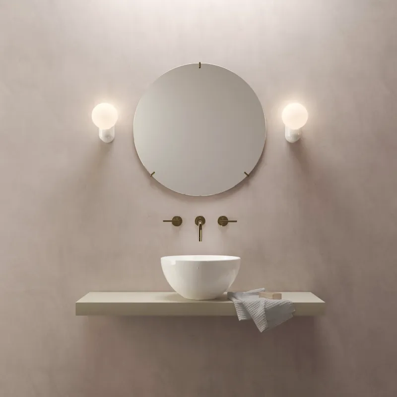 Glossy White Orb Single Wall Light