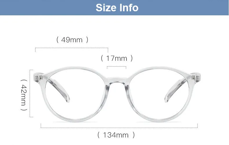 Hotony Women's Full Rim Round TR 90 Resin Frame Eyeglasses 1026