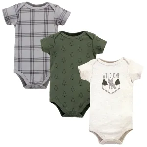 Hudson Baby Cotton Bodysuits, Wild One Wolf