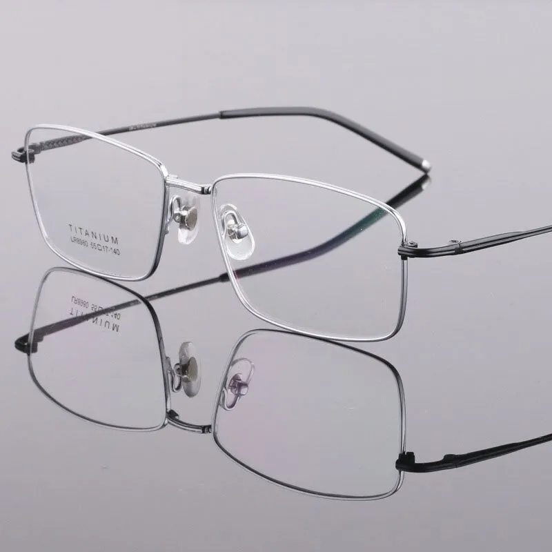 Men's Square Full Rim Frame Titanium Eyeglasses 6900