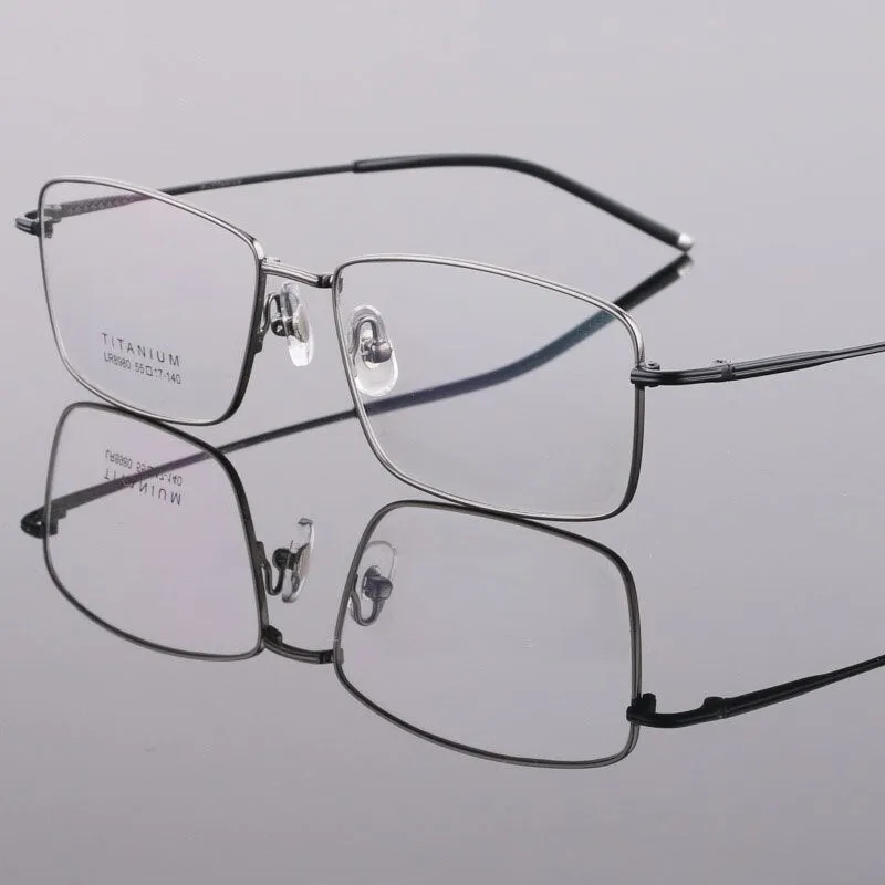 Men's Square Full Rim Frame Titanium Eyeglasses 6900