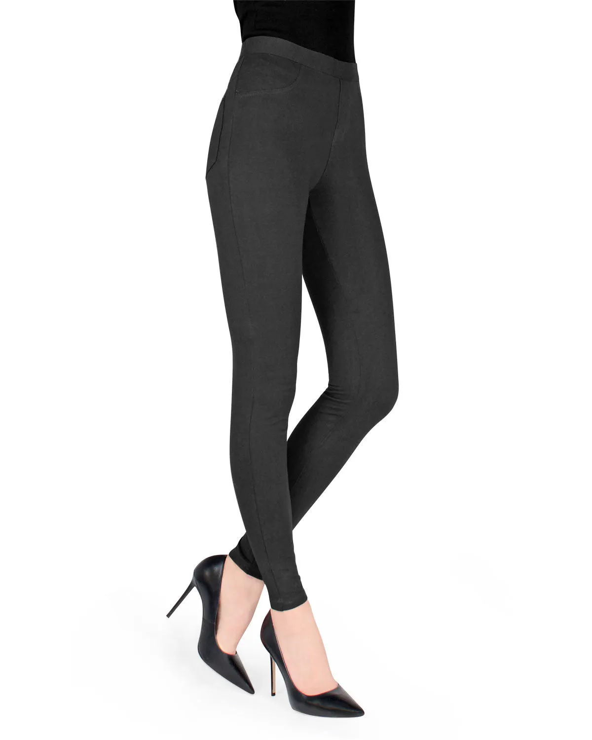 Pants-Style Cotton Blend Leggings