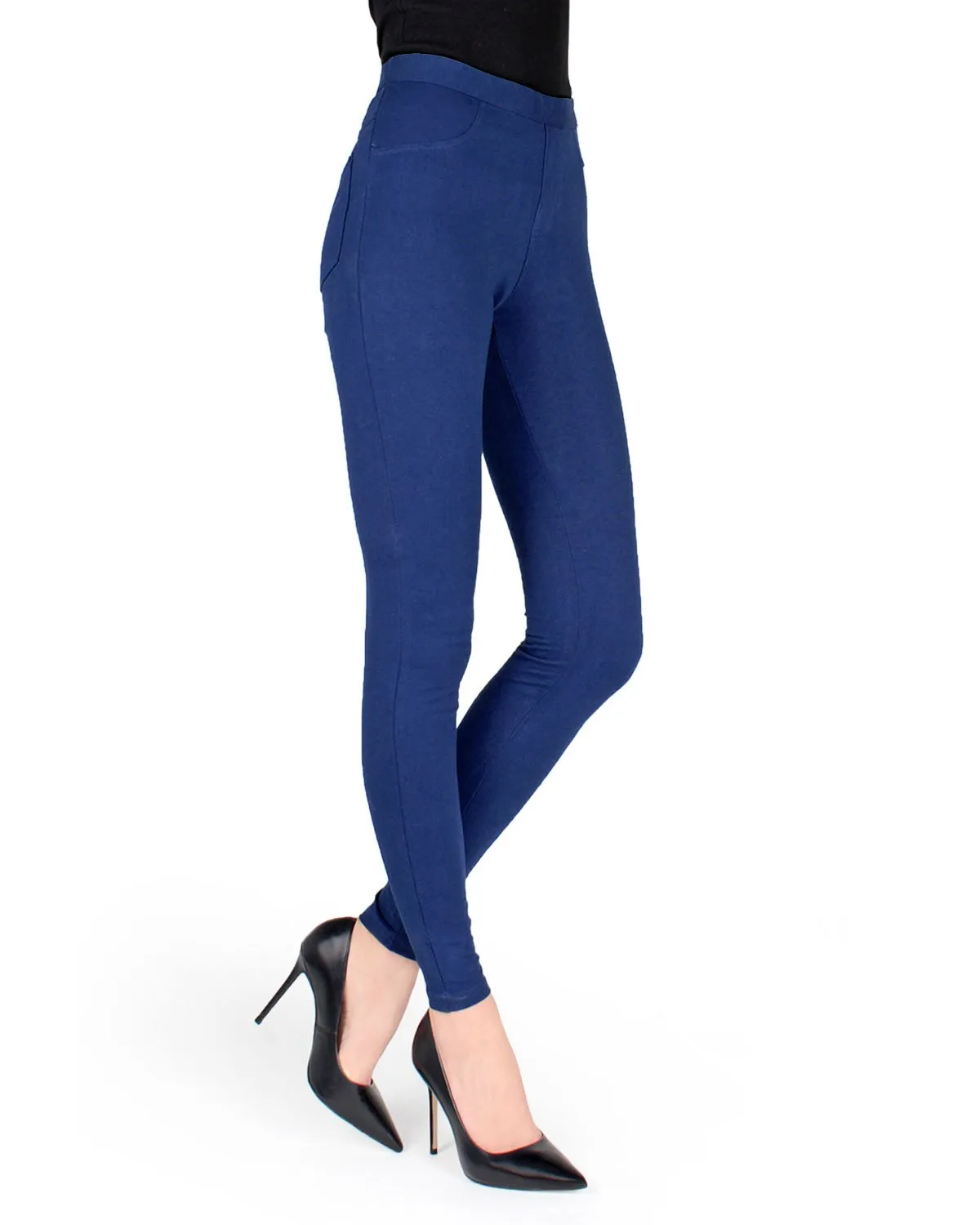 Pants-Style Cotton Blend Leggings