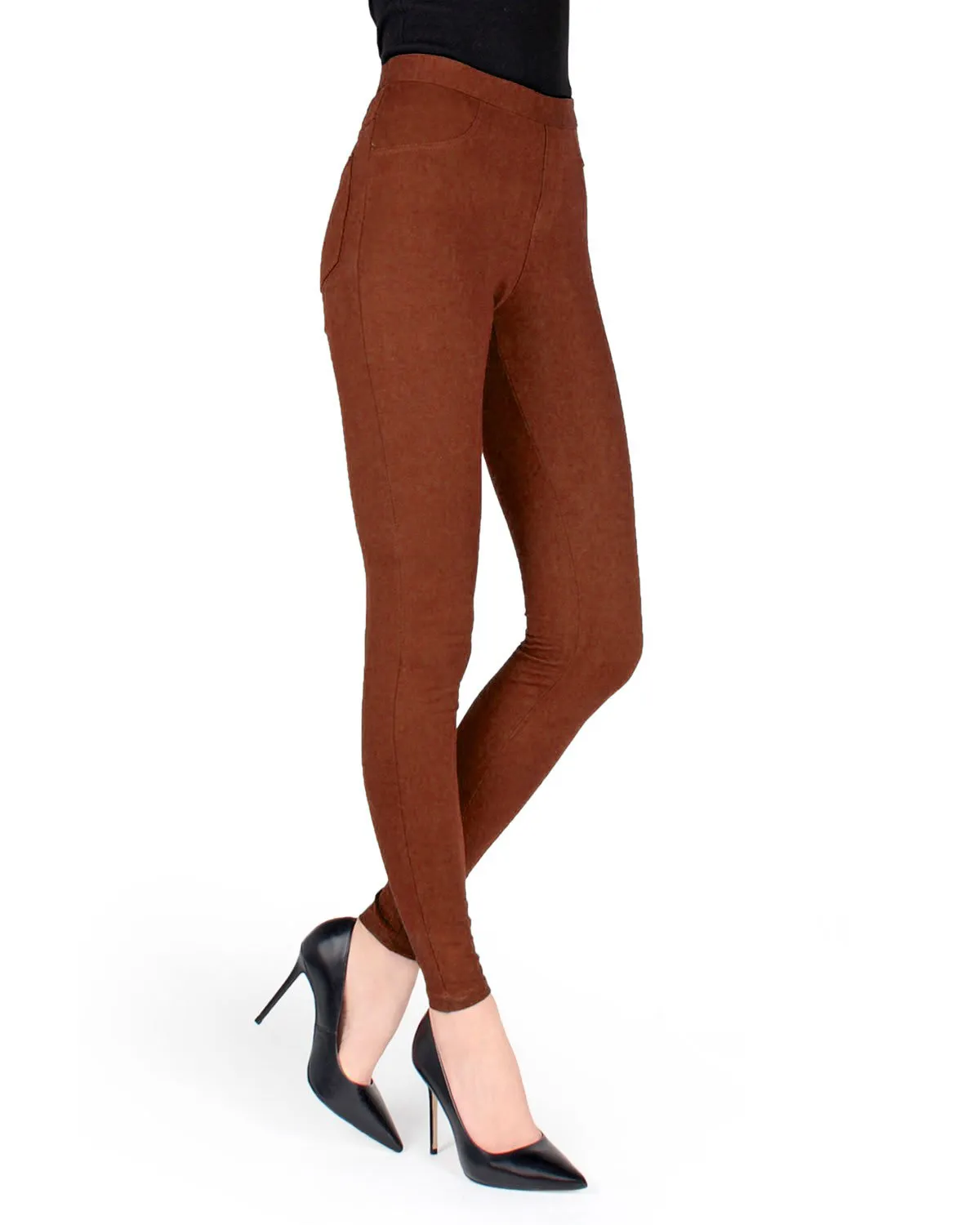 Pants-Style Cotton Blend Leggings