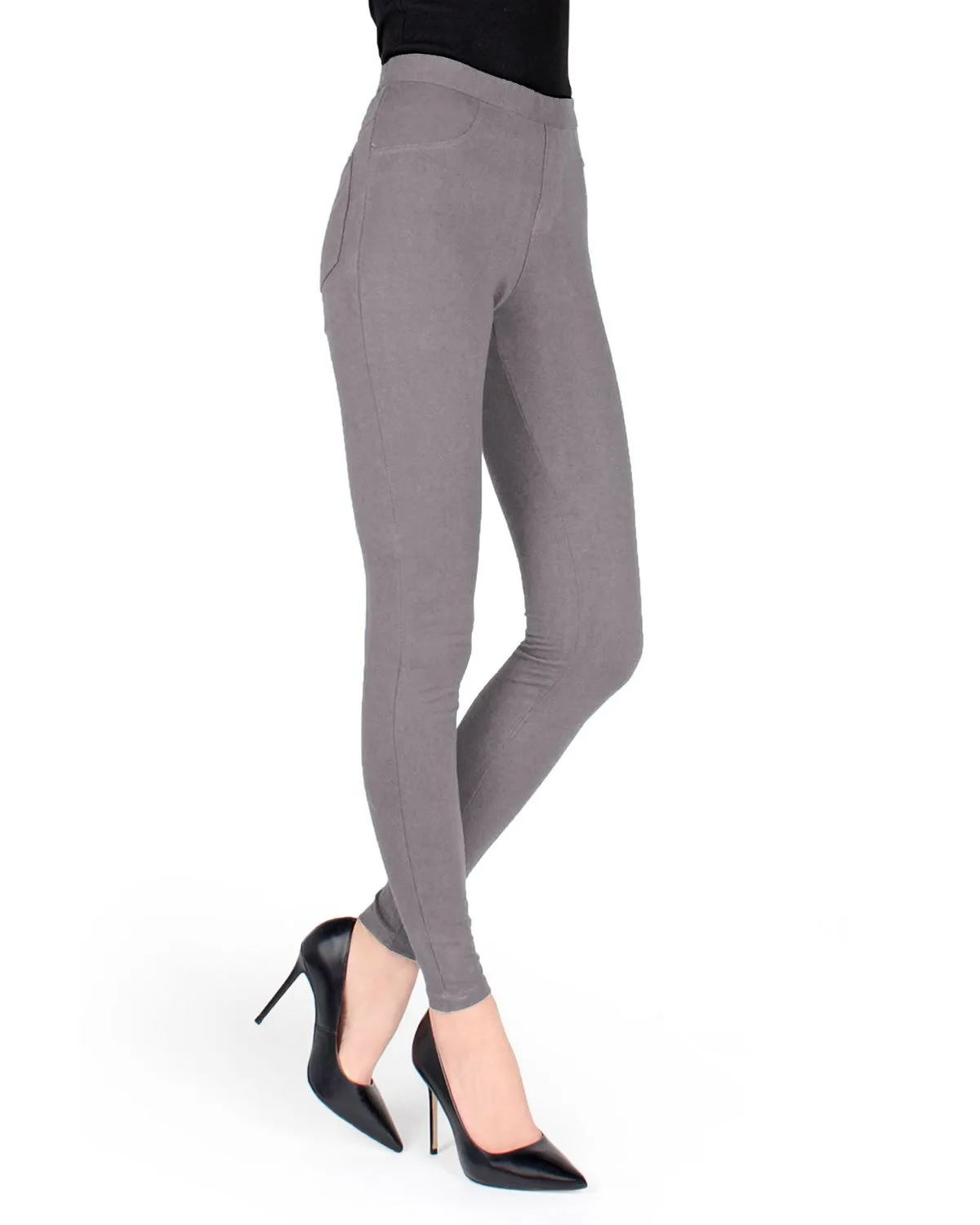 Pants-Style Cotton Blend Leggings