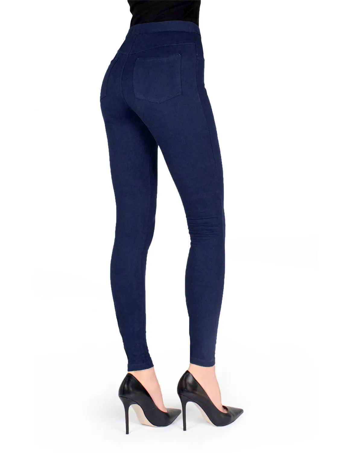 Pants-Style Cotton Blend Leggings