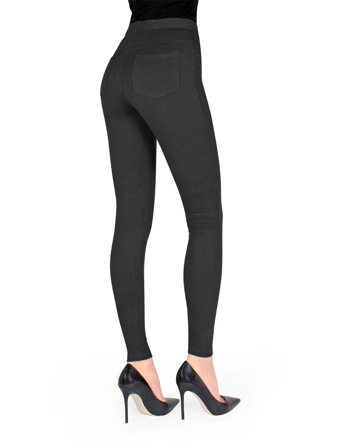 Pants-Style Cotton Blend Leggings