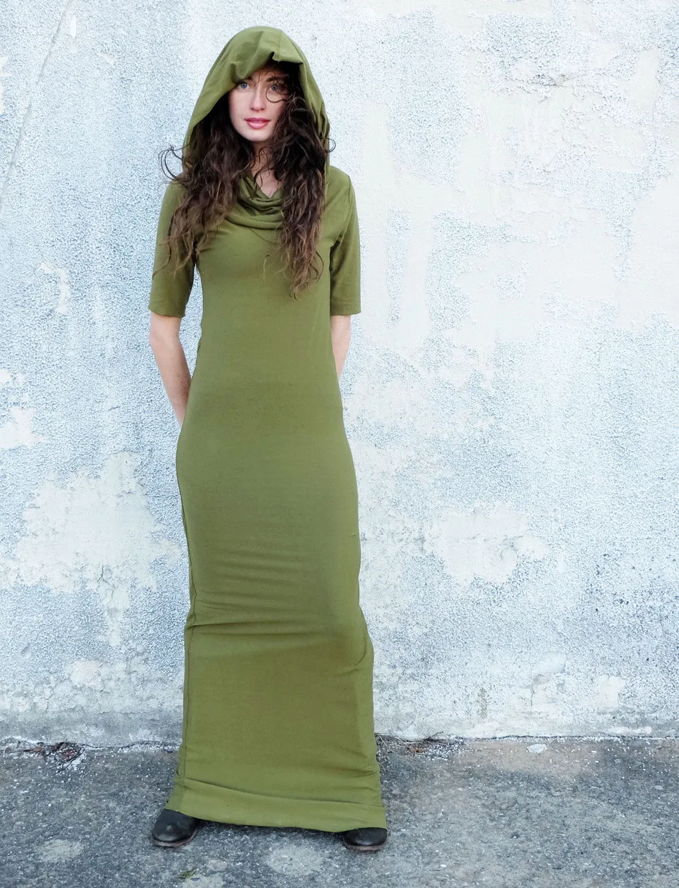 Super Cowl Pencil Long Dress