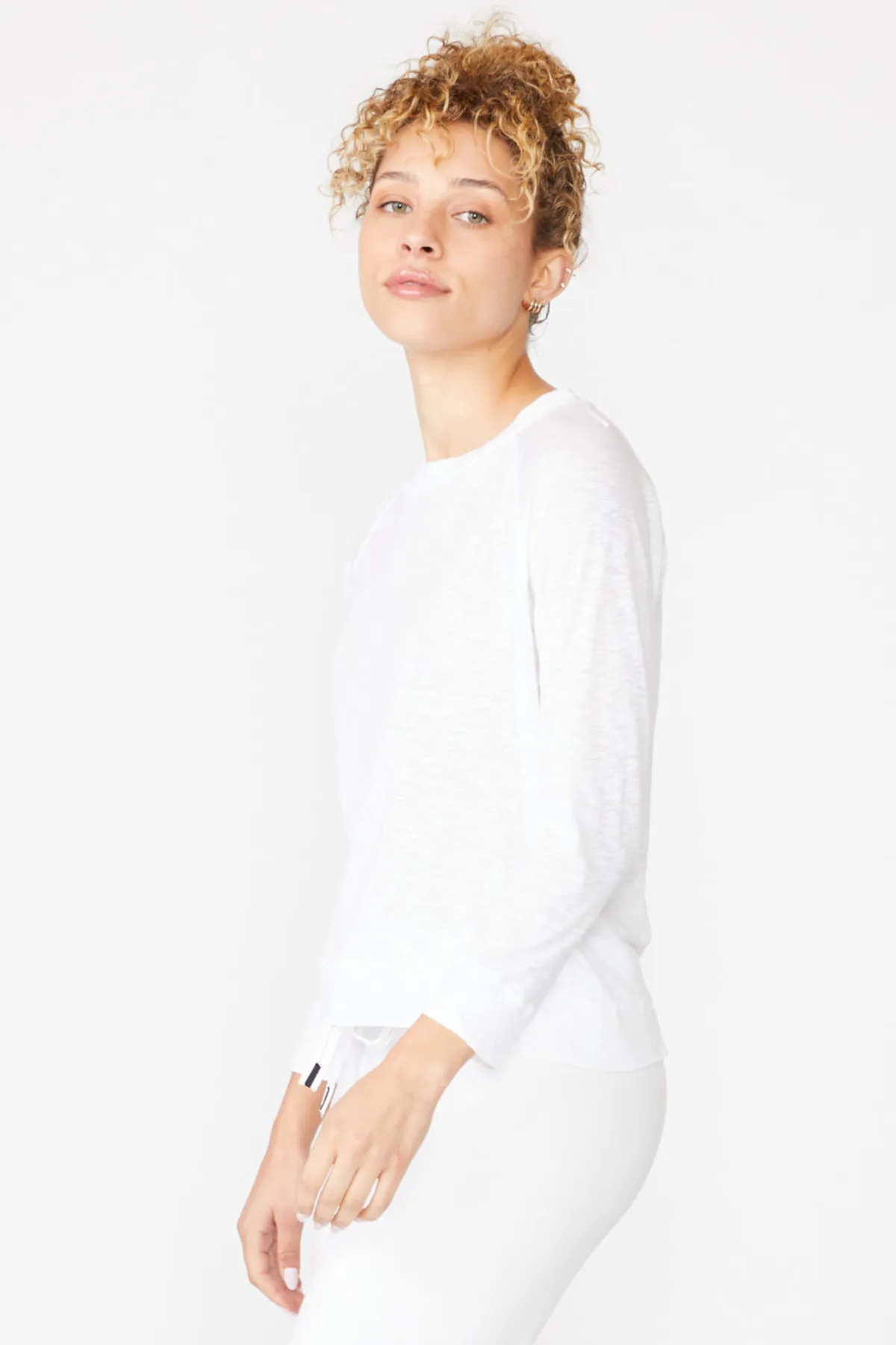 Supima Slub Jersey Sweatshirt Tee in White