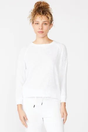 Supima Slub Jersey Sweatshirt Tee in White