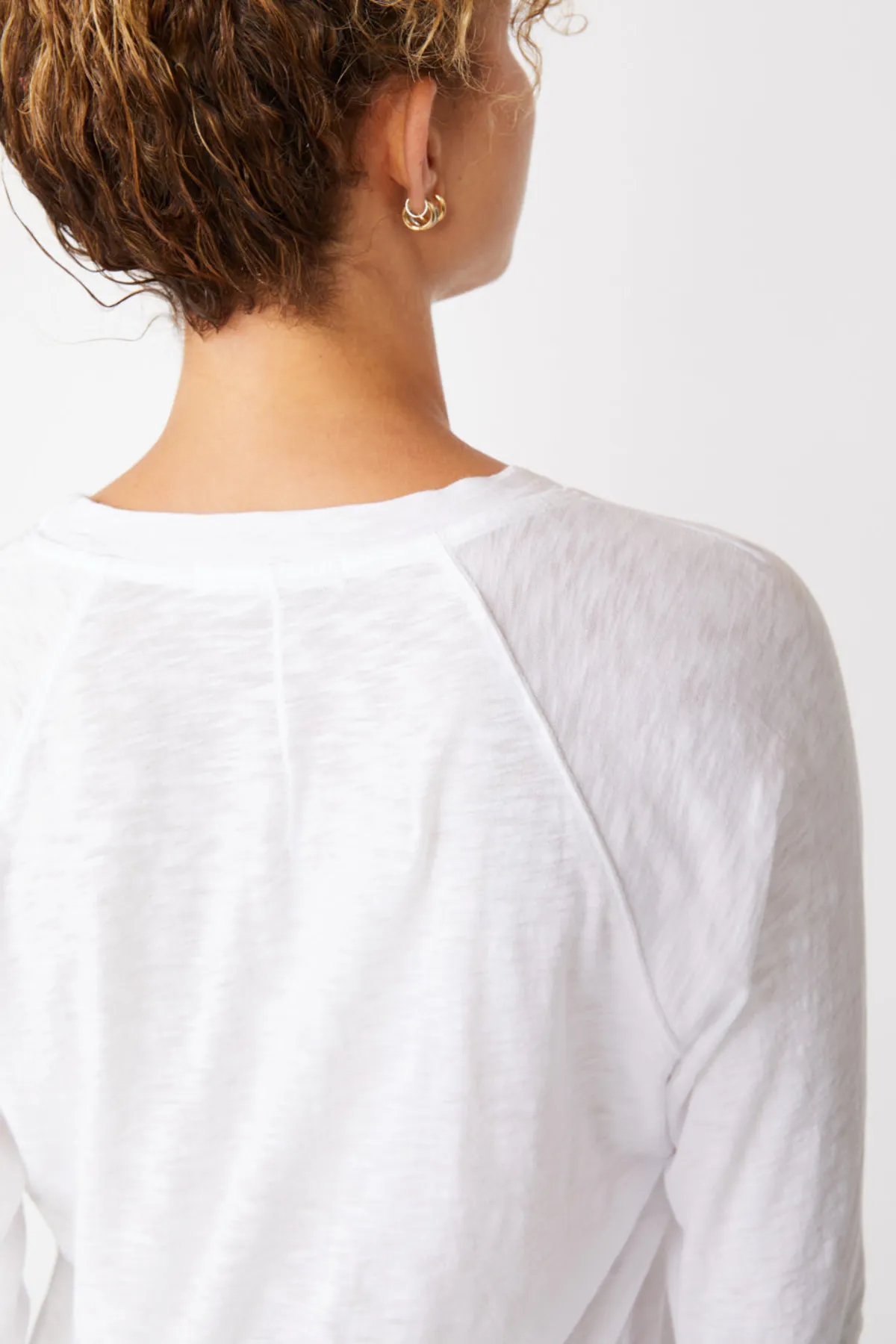 Supima Slub Jersey Sweatshirt Tee in White