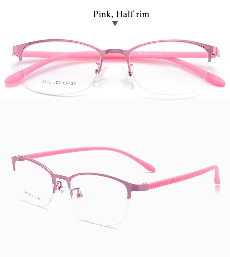 Women's Oval Optional Full/Semi Rim Titanium Alloy Eyeglasses My2515 2516