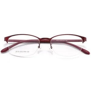 Women's Oval Optional Full/Semi Rim Titanium Alloy Eyeglasses My2515 2516