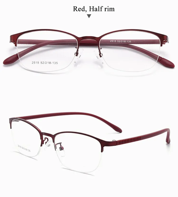 Women's Oval Optional Full/Semi Rim Titanium Alloy Eyeglasses My2515 2516