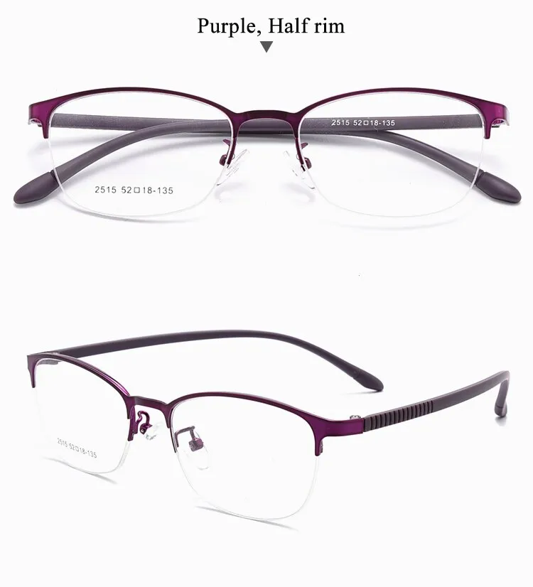 Women's Oval Optional Full/Semi Rim Titanium Alloy Eyeglasses My2515 2516