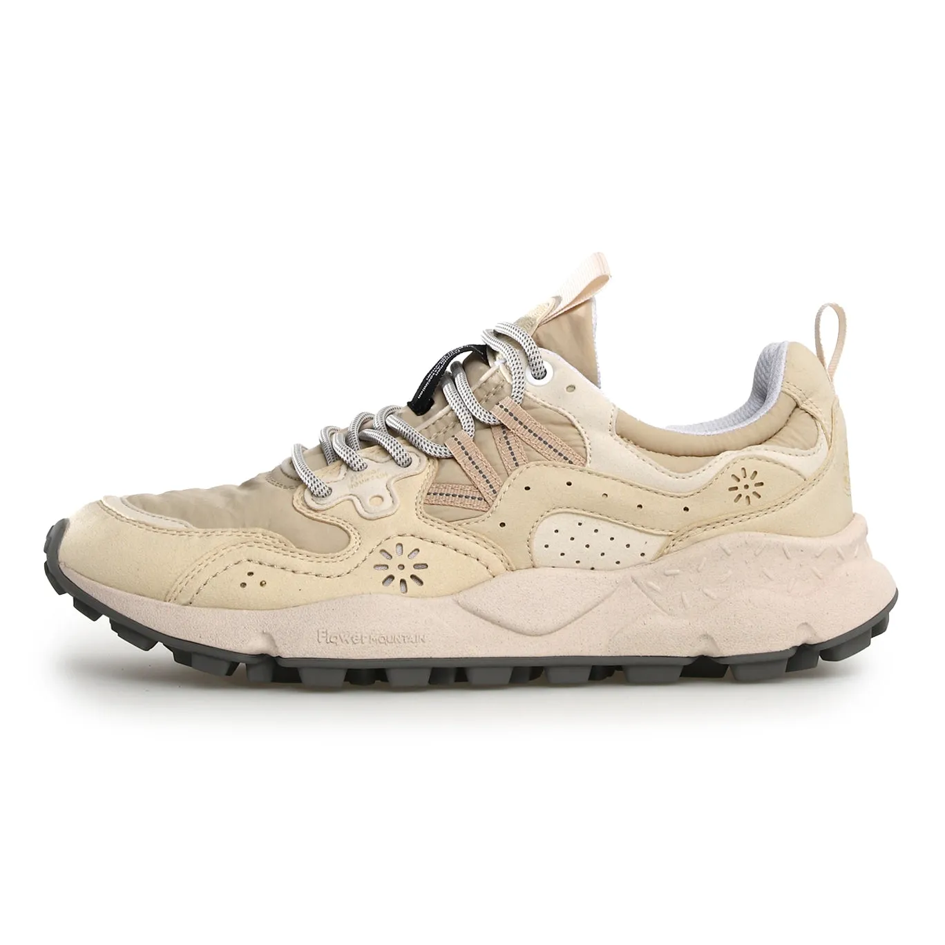 Yamano 3 Man Kaiso Eco Suede/Eco Nylon Trainer - Light Beige