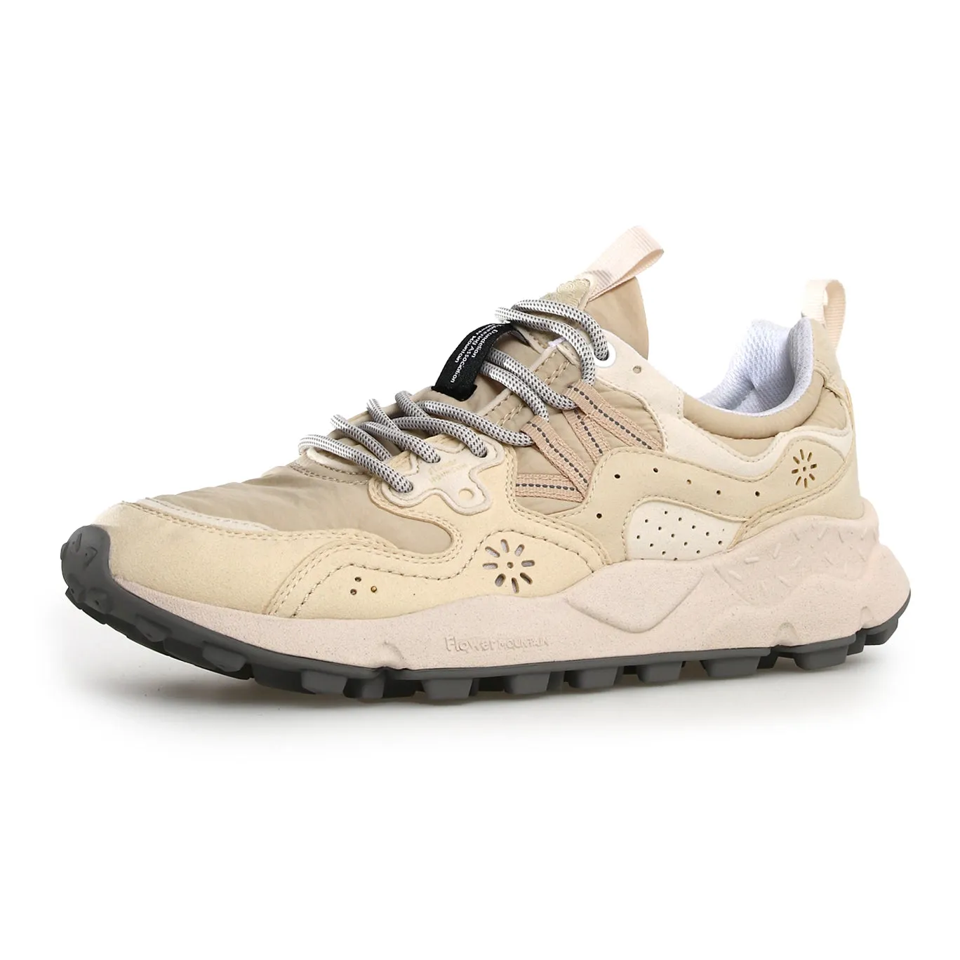 Yamano 3 Man Kaiso Eco Suede/Eco Nylon Trainer - Light Beige